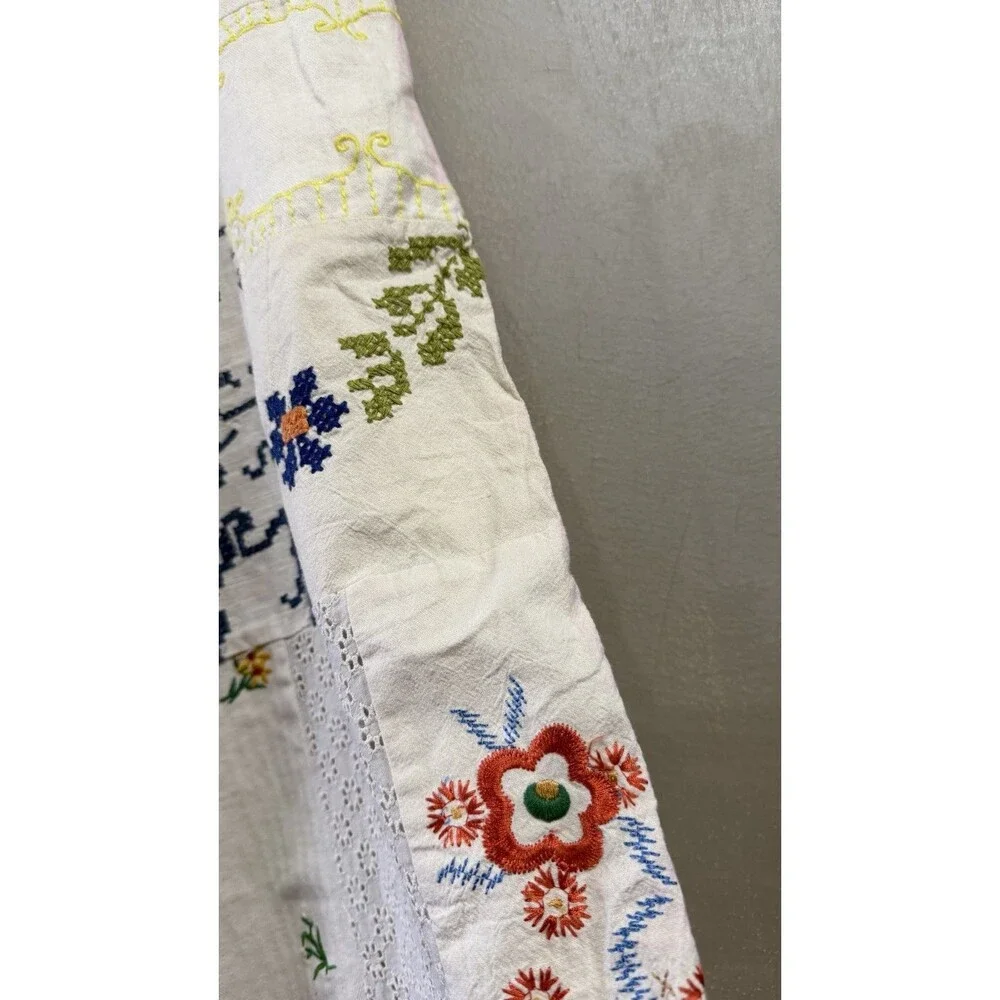 Free People Wallflower Pull-On Pants Embroidered Patchwork  M Flaw